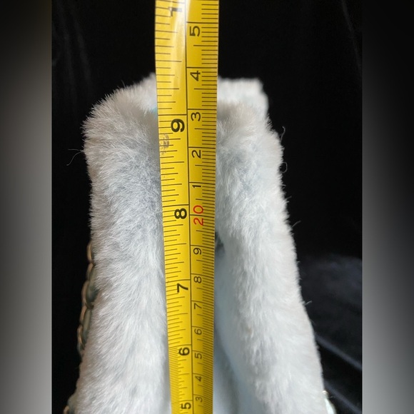 Geir-Ness Norsk Sno Purse Handbag Lt Blue Chain SOFT Faux Fur - REVERSIBLE, New - Picture 9 of 12